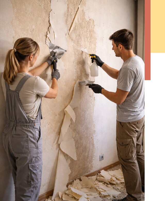 Снятие старых обоев в Кыштыме от 5453 руб. под ключ недорого | ОТДЕЛОЧНИК-Кшт