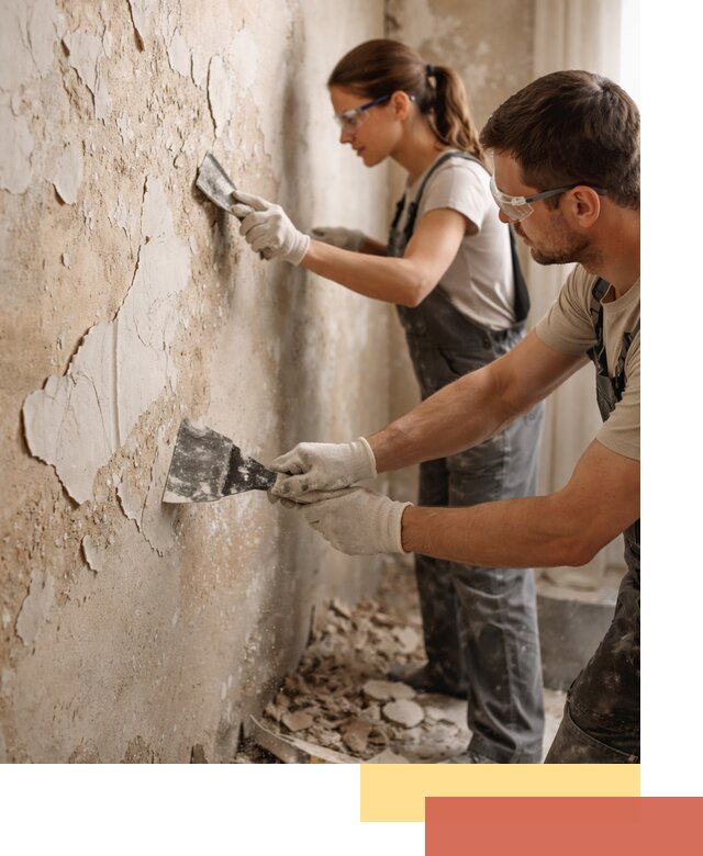 Снятие старой шпаклевки и подготовка поверхностей в Кыштыме