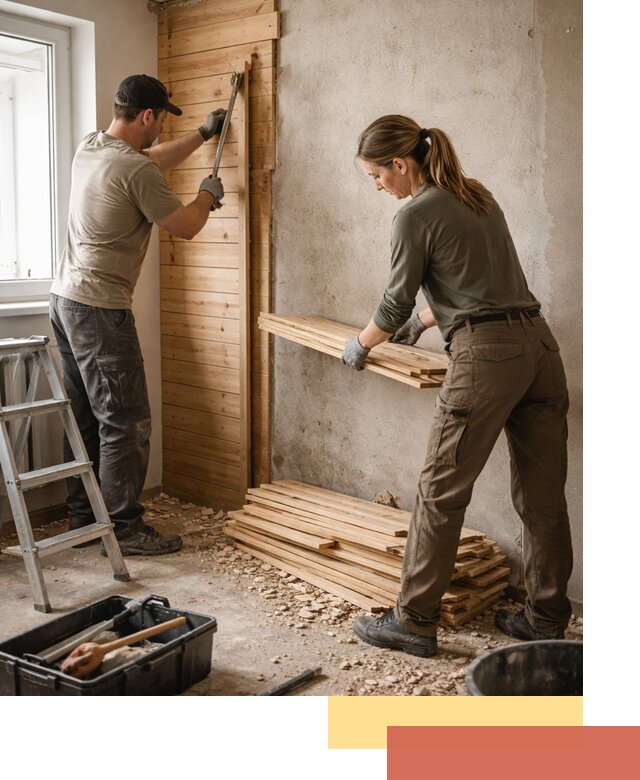 Демонтаж вагонки со стен в Кыштыме — профессиональный демонтаж