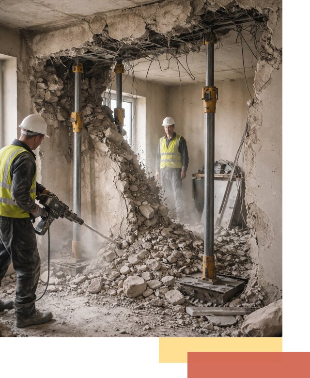 Снос несущих стен в Кыштыме с гарантией безопасности и качества