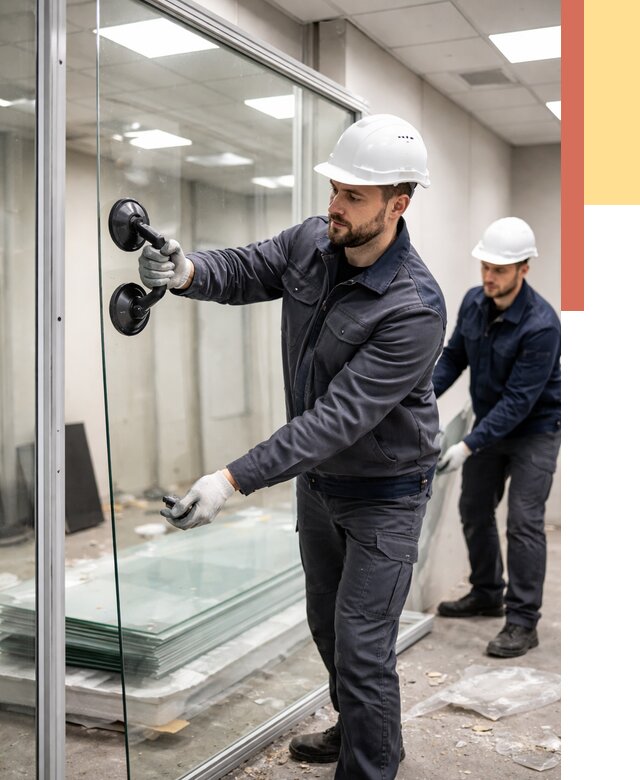 Демонтаж стеклянных перегородок в Кыштыме от 3324 руб. — быстро и недорого | ОТДЕЛОЧНИК-Кшт