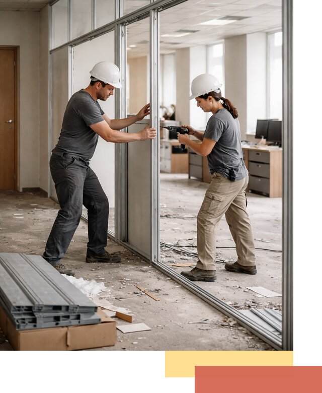 Демонтаж алюминиевых перегородок в Кыштыме быстро и аккуратно