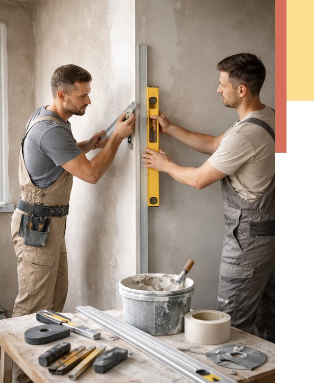 Выведение углов стен в Кыштыме от 1921 руб. быстро и недорого | ОТДЕЛОЧНИК-Кшт