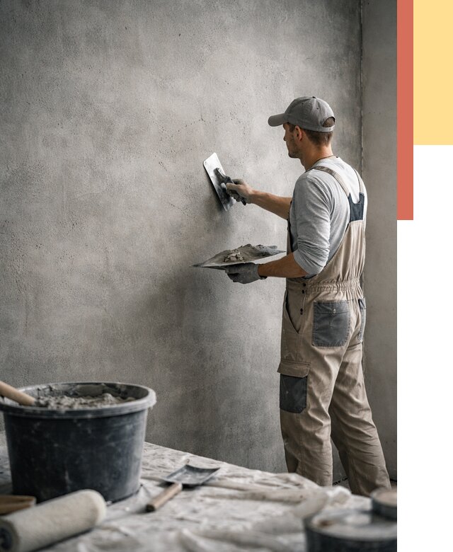 Декоративная штукатурка под бетон в Кыштыме от 2597 руб./м² — нанесение под ключ | ОТДЕЛОЧНИК-Кшт