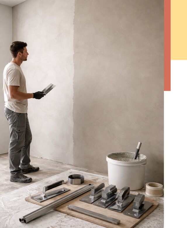 Нанесение микроцемента на стены в Кыштыме от 3324 руб./м2 под ключ | ОТДЕЛОЧНИК-Кшт