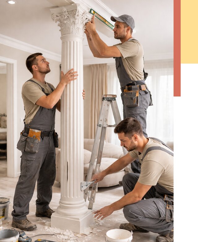 Установка декоративных колонн в Кыштыме от 12463 руб. под ключ | ОТДЕЛОЧНИК-Кшт