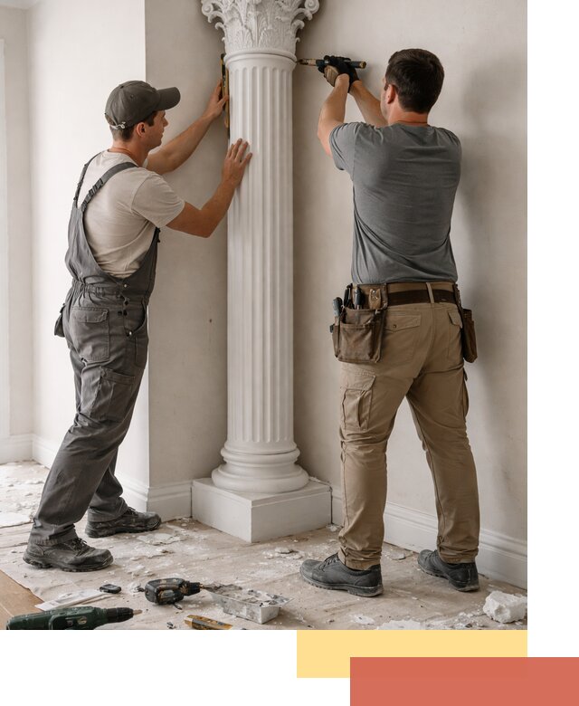 Установка декоративных колонн в Кыштыме под ключ