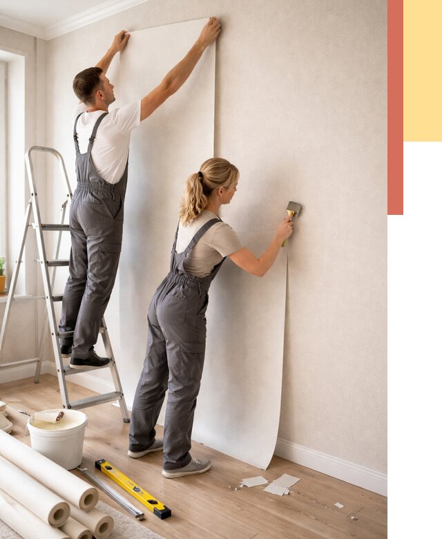 Поклейка флизелиновых обоев в Кыштыме от 6232 руб. | Быстро и недорого — ОТДЕЛОЧНИК-Кшт