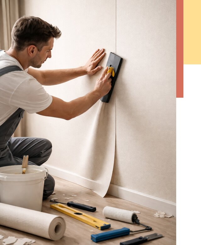 Поклейка виниловых обоев в Кыштыме от 4674 руб. | Быстро и недорого — ОТДЕЛОЧНИК-Кшт