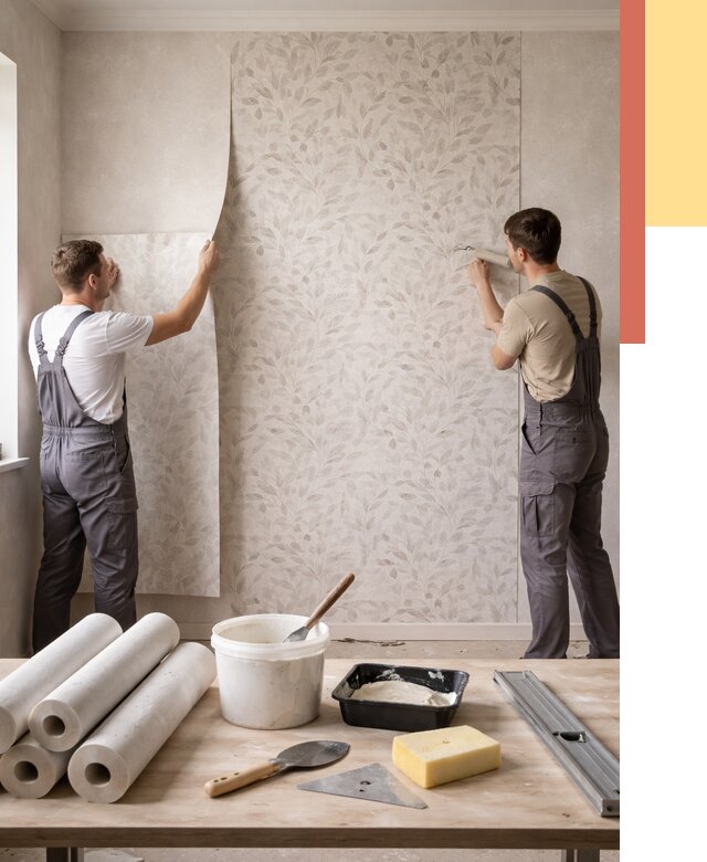 Поклейка обоев с подбором рисунка в Кыштыме от 3635 руб. | ОТДЕЛОЧНИК-Кшт - быстро и недорого