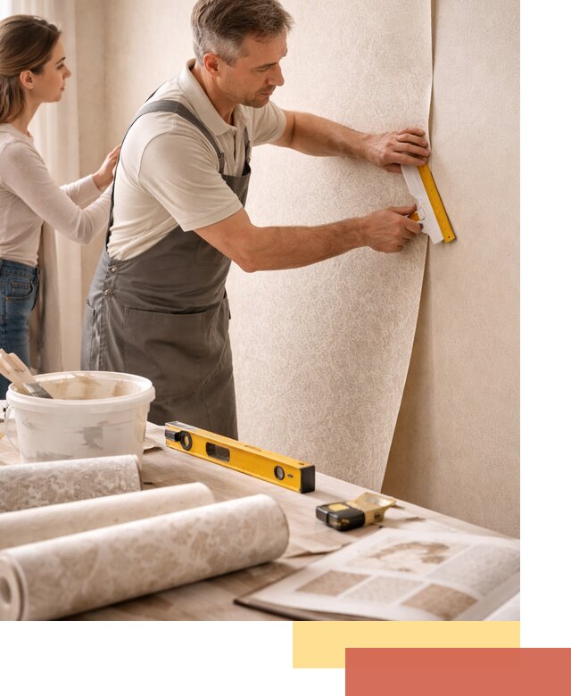 Поклейка обоев с подбором рисунка в Кыштыме