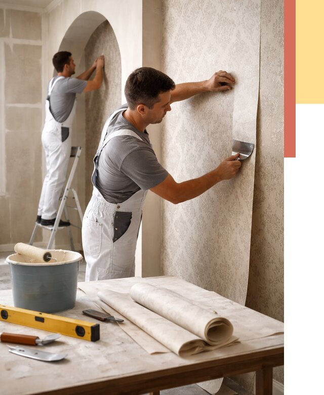 Поклейка обоев на сложные стены в Кыштыме от 2908 руб. под ключ | ОТДЕЛОЧНИК-Кшт