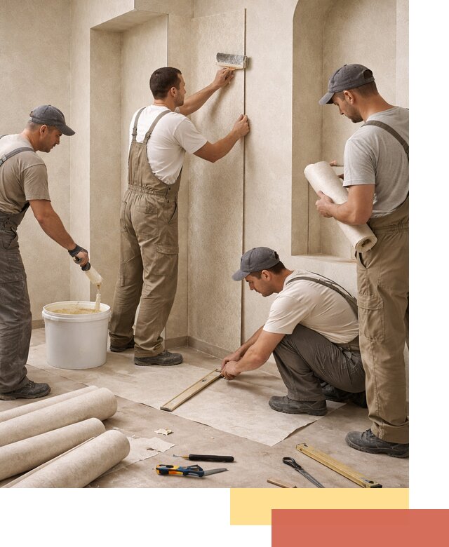 Поклейка обоев на сложные стены и неровные поверхности в Кыштыме