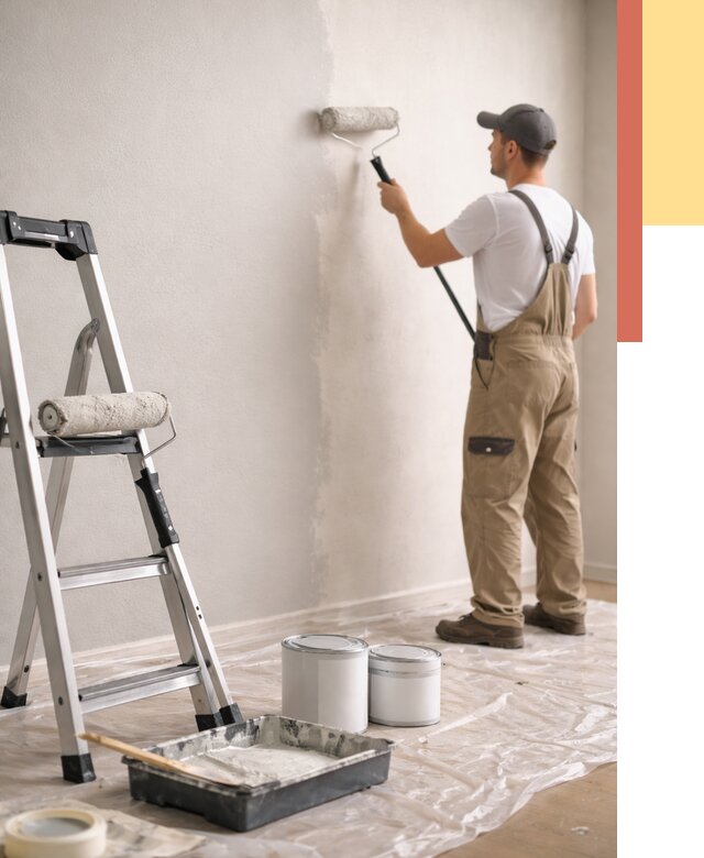 Покраска стен латексной краской в Кыштыме от 4674 руб. за м2 | ОТДЕЛОЧНИК-Кшт