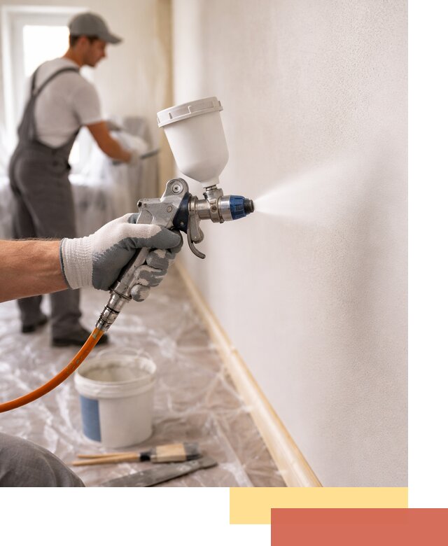 Покраска стен краскопультом в Кыштыме быстро и качественно