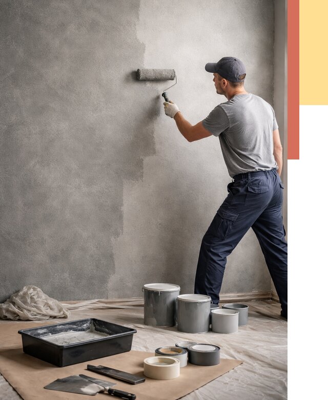 Покраска стен под бетон в Кыштыме от 675 руб. за м2 — быстро и недорого | ОТДЕЛОЧНИК-Кшт