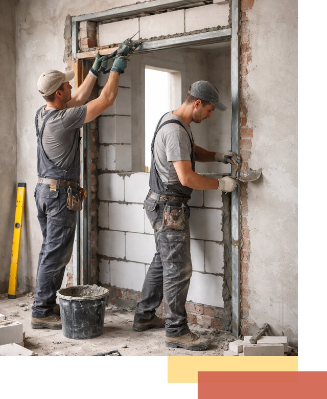 Закладка дверного проема под ключ в Кыштыме: демонтаж, монтаж, отделка