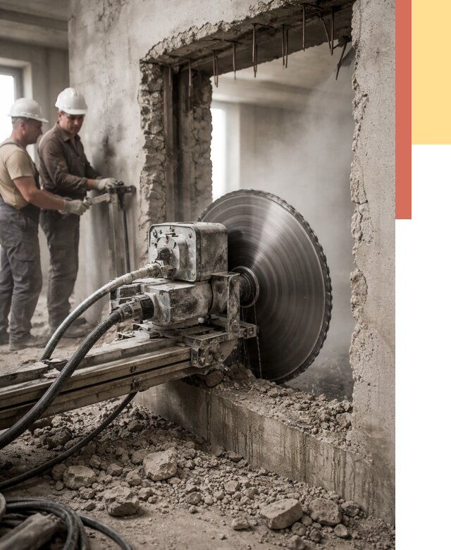 Алмазная резка проемов в Кыштыме от 4674 руб. быстро и недорого | ОТДЕЛОЧНИК-Кшт