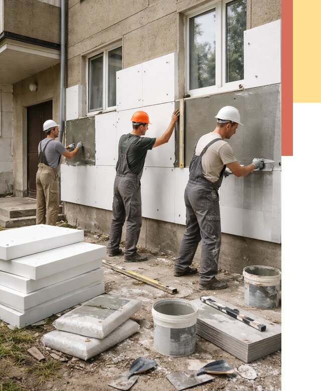 Утепление стен пенопластом в Кыштыме от 1818 руб. — недорого и под ключ | ОТДЕЛОЧНИК-Кшт