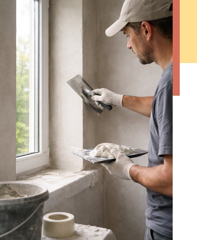 Штукатурка откосов в Кыштыме от 4674 руб/м² — услуги и выравнивание под ключ | ОТДЕЛОЧНИК-Кшт