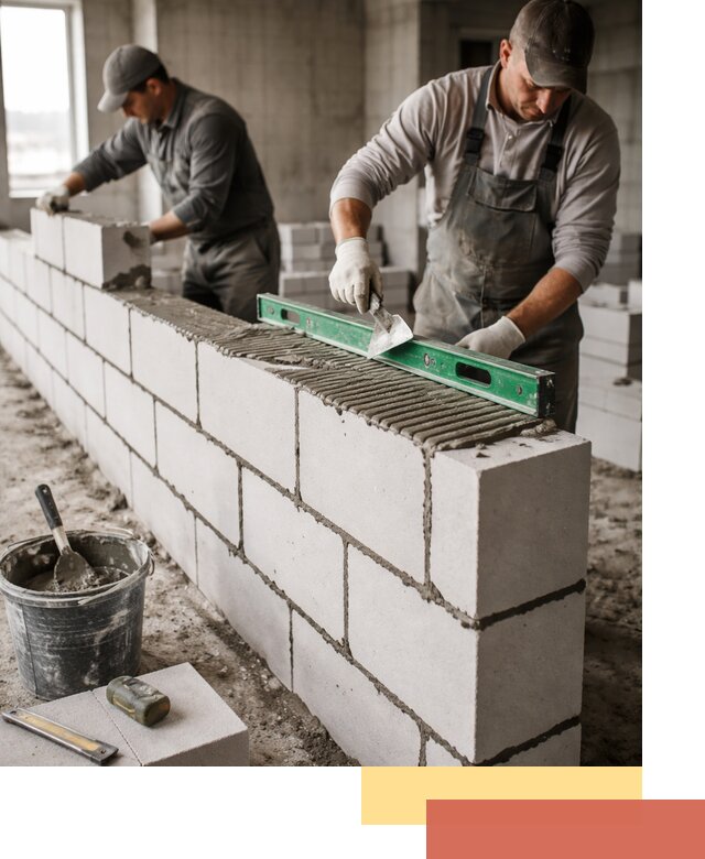 Кладка перегородок из газобетона в Кыштыме быстро и качественно