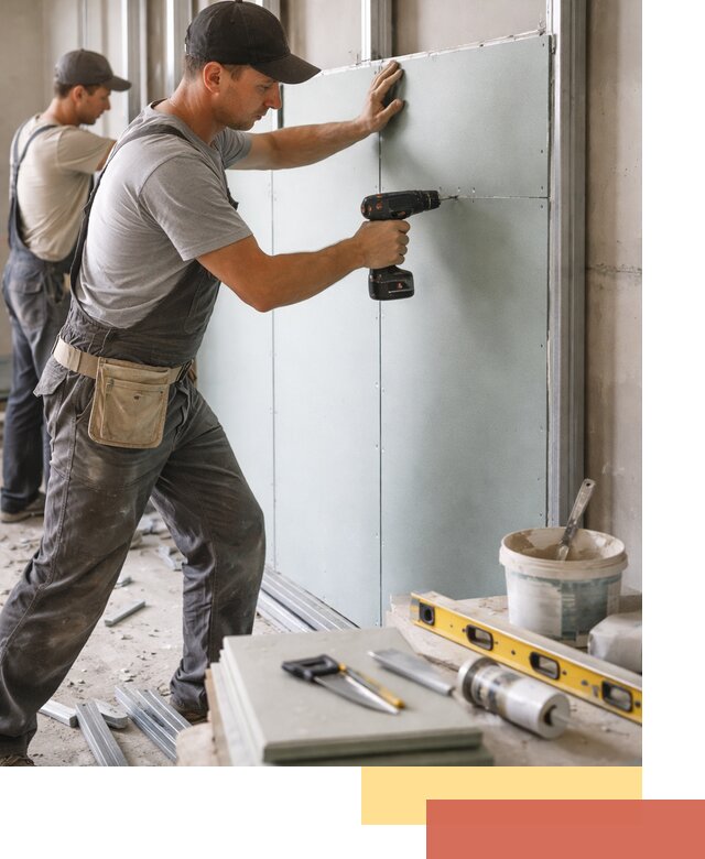 Кладка влагостойких перегородок ПГП в Кыштыме