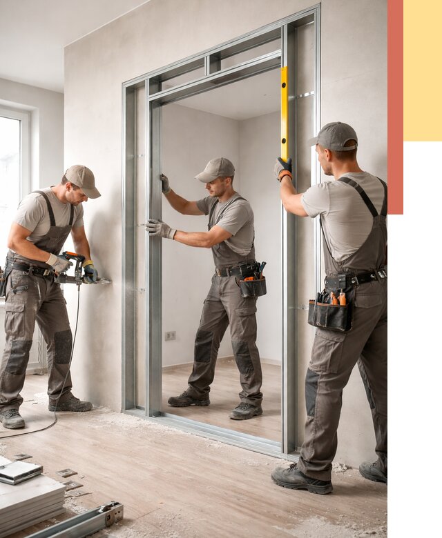 Устройство дверного проема в перегородке в Кыштыме от 4674 руб. под ключ | ОТДЕЛОЧНИК-Кшт