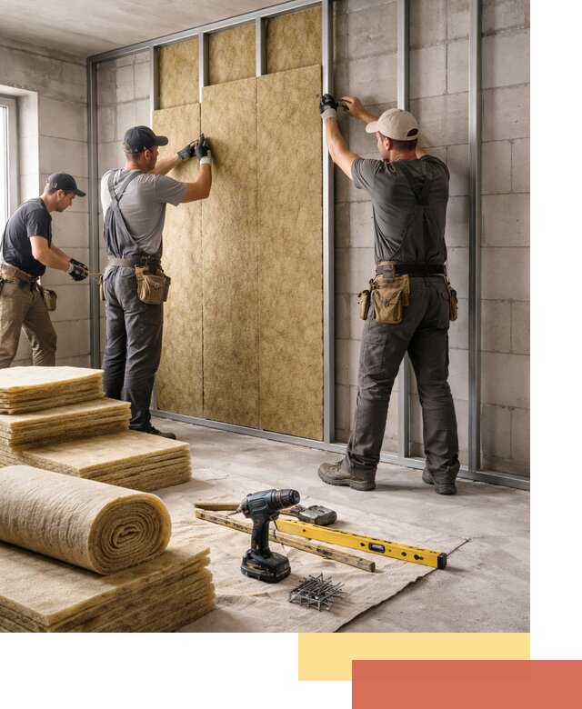 Шумоизоляция перегородок из блоков в Кыштыме — монтаж и защита шумоизоляцией