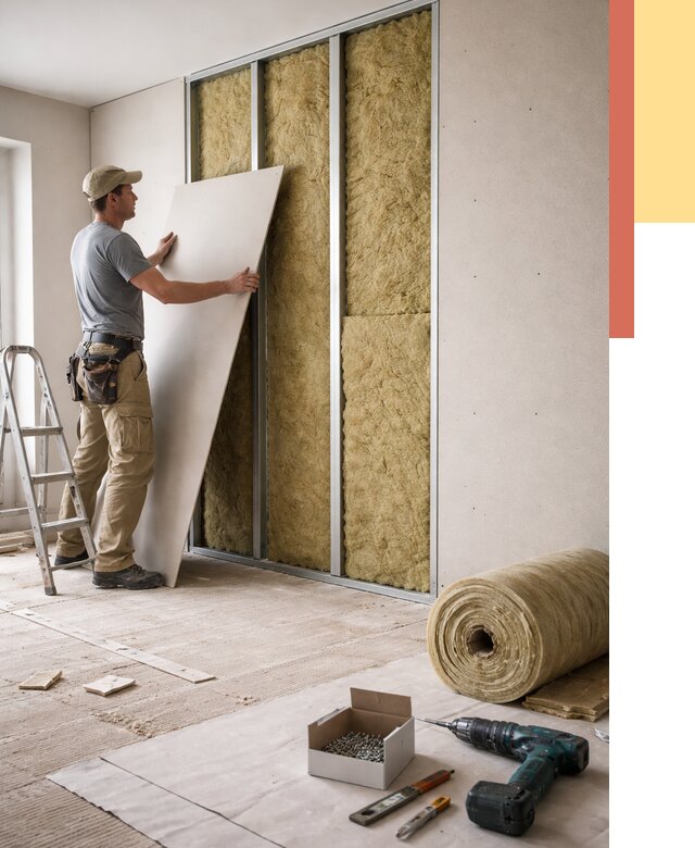 Перегородка из гипсокартона с шумоизоляцией в Кыштыме от 3240 руб. | ОТДЕЛОЧНИК-Кшт