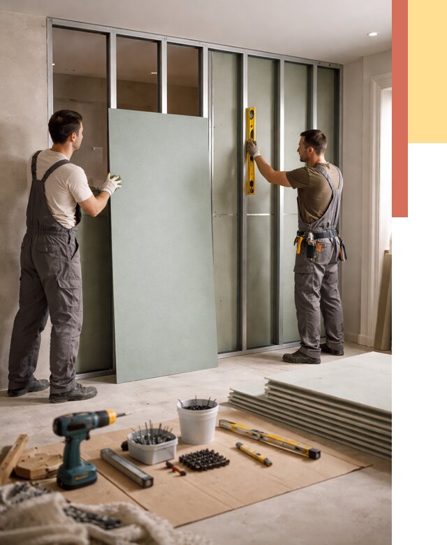 Перегородка из влагостойкого гипсокартона в Кыштыме от 4985 руб. — монтаж под ключ | ОТДЕЛОЧНИК-Кшт