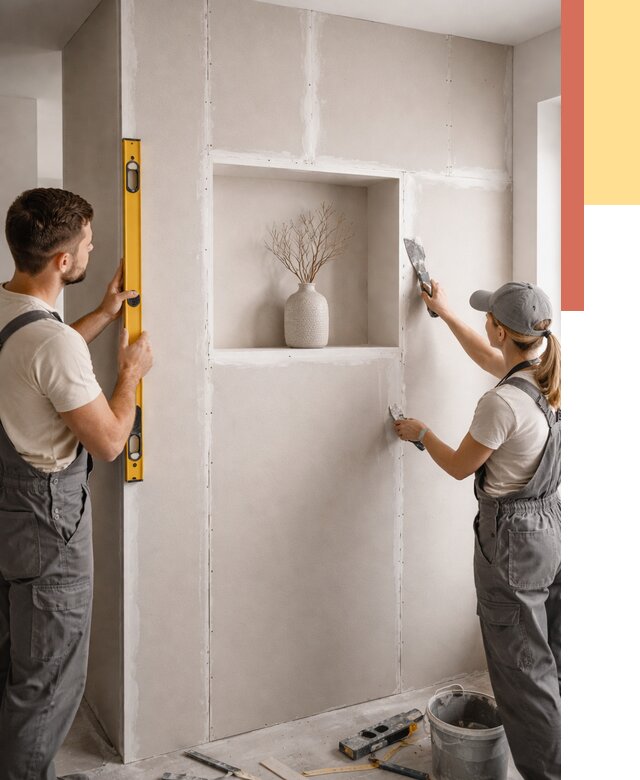 Перегородка из гипсокартона с нишей в Кыштыме от 3375 руб. под ключ | ОТДЕЛОЧНИК-Кшт