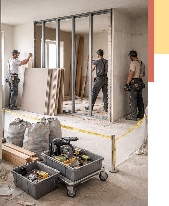 Перенос гипсокартонной перегородки в Кыштыме под ключ от 4674 руб. | Демонтаж и монтаж – ОТДЕЛОЧНИК-Кшт