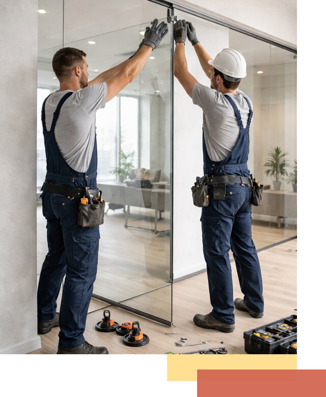 Безрамные стеклянные перегородки под ключ в Кыштыме