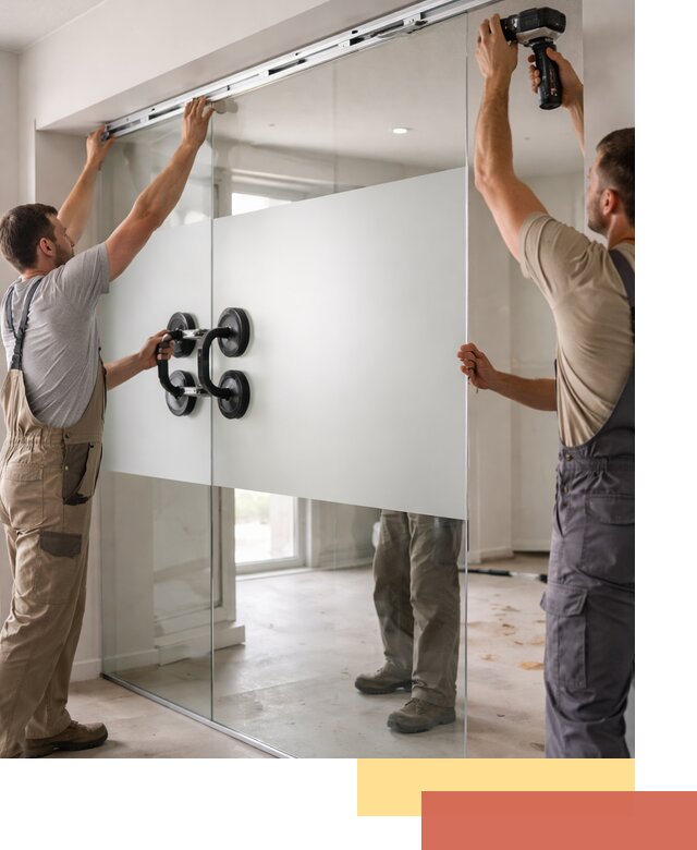 Матовые стеклянные перегородки под ключ в Кыштыме