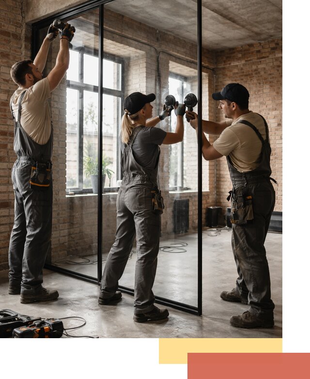 Стеклянные перегородки лофт — изготовление и монтаж в Кыштыме