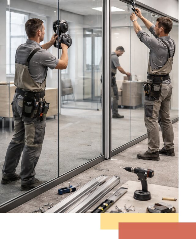 Стеклянные офисные перегородки под ключ в Кыштыме