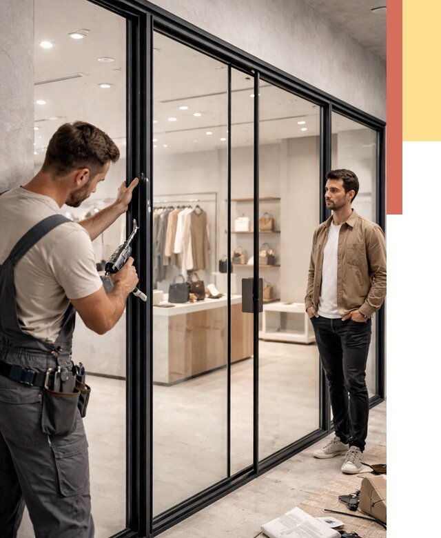 Стеклянные перегородки для магазинов в Кыштыме от 8517 руб. под ключ | ОТДЕЛОЧНИК-Кшт