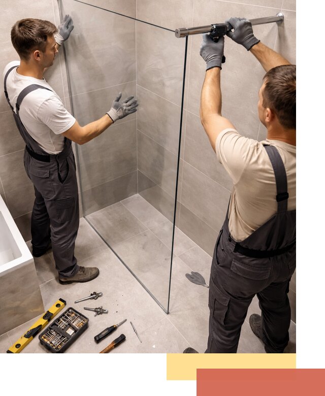 Стеклянные перегородки для душа в Кыштыме — изготовление и монтаж