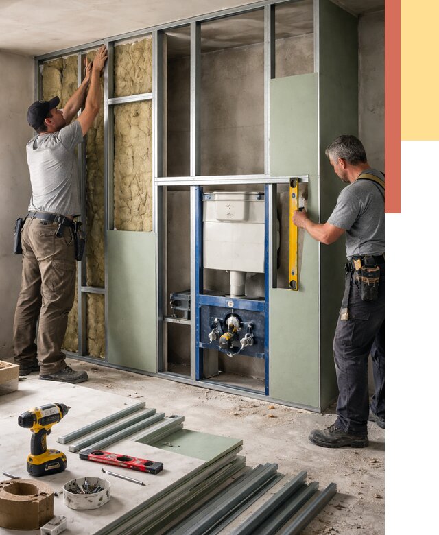 Установка сантехнических перегородок в Кыштыме от 8828 руб. | ОТДЕЛОЧНИК-Кшт