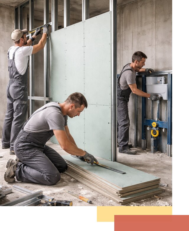 Монтаж и ремонт сантехнических перегородок в Кыштыме