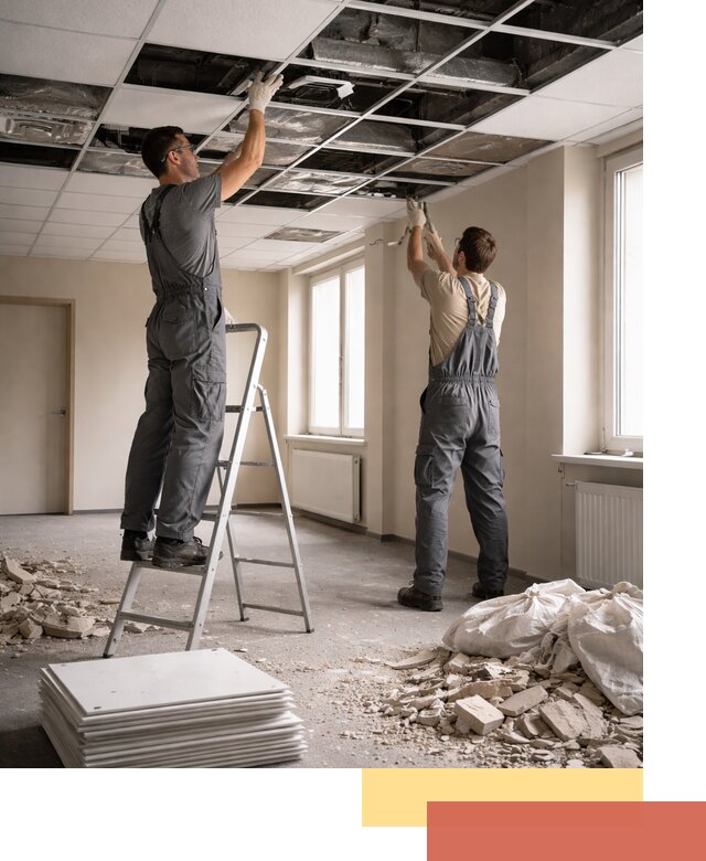 Демонтаж потолков Армстронг профессионально в Кыштыме