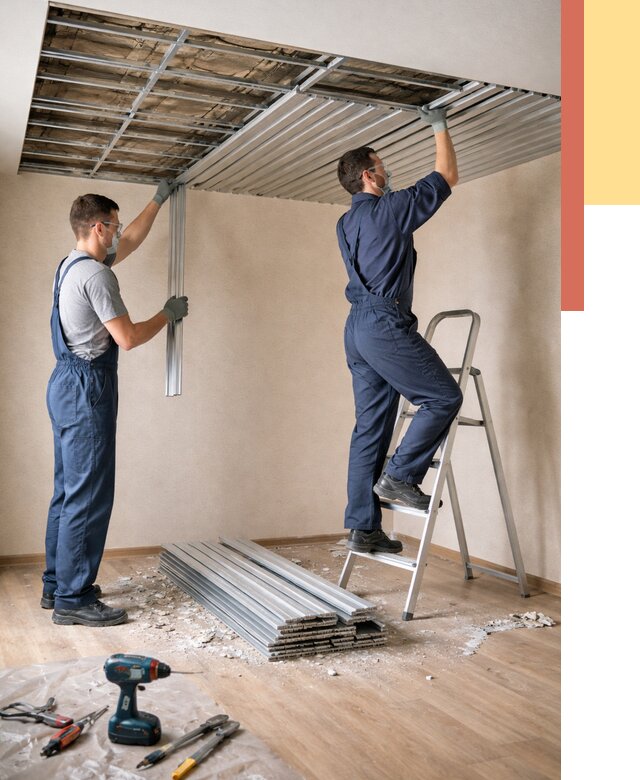 Демонтаж реечного потолка в Кыштыме от 4674 руб. быстро и недорого | ОТДЕЛОЧНИК-Кшт