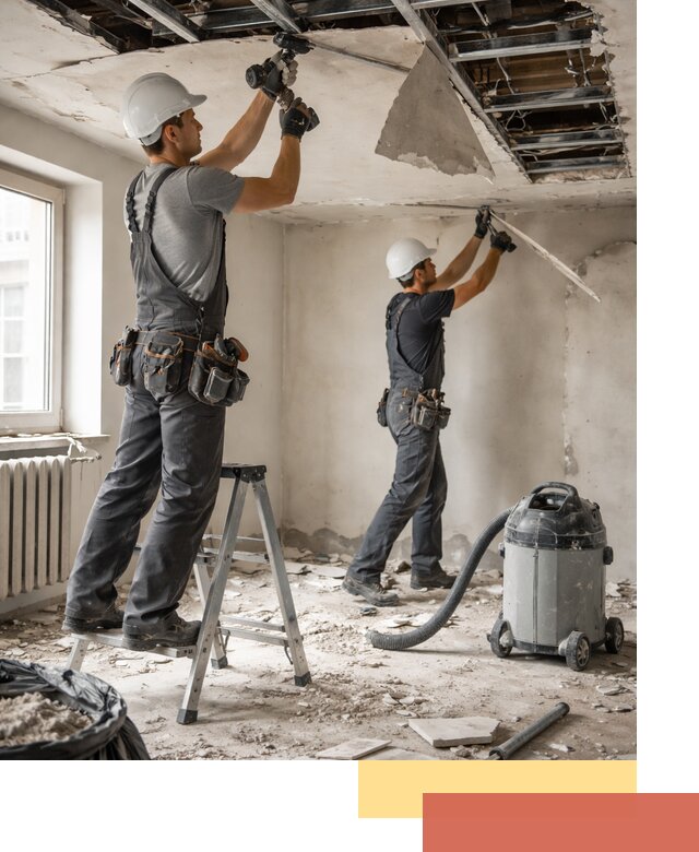 Демонтаж гипсокартонного потолка в Кыштыме быстро и аккуратно