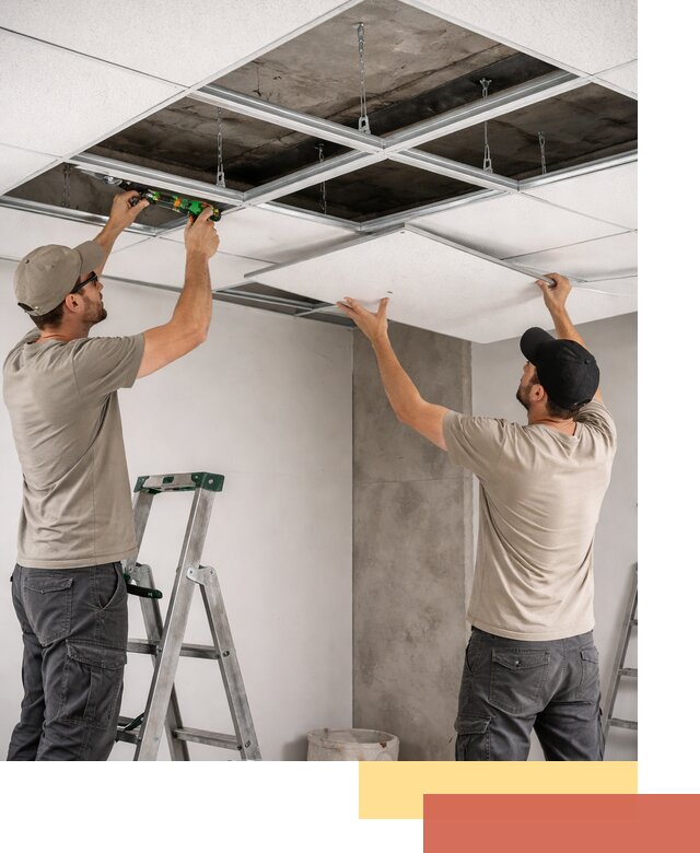 Монтаж потолка Армстронг под ключ в Кыштыме