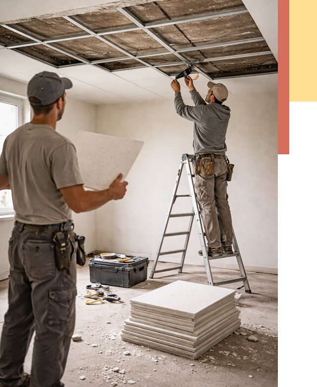 Замена плит подвесного потолка в Кыштыме от 1818 руб. быстро и недорого | ОТДЕЛОЧНИК-Кшт