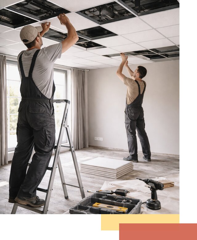 Замена плит подвесного потолка в Кыштыме быстро и качественно