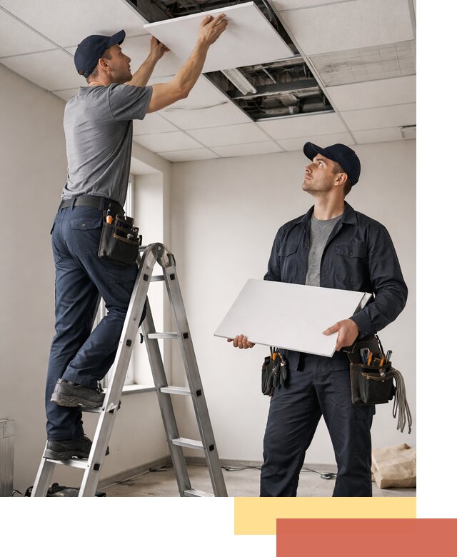 Обслуживание подвесного потолка в Кыштыме — ремонт и чистка