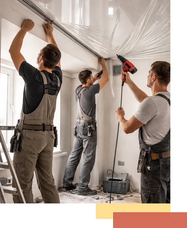 Монтаж глянцевого натяжного потолка в Кыштыме быстро и качественно