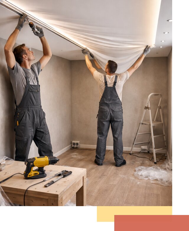 Монтаж натяжного потолка с подсветкой в Кыштыме цена и сроки