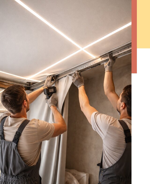 Монтаж натяжного потолка со световыми линиями в Кыштыме от 1246 руб. | ОТДЕЛОЧНИК-Кшт